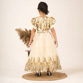 Girls Floral Printed Gown – Elegant Party & Festive Wear Dress